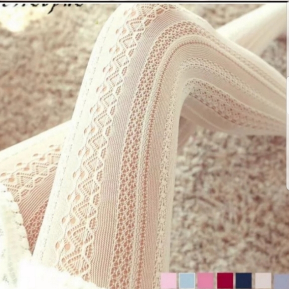 Grey Lace Knit Tights - Picture 5 of 5